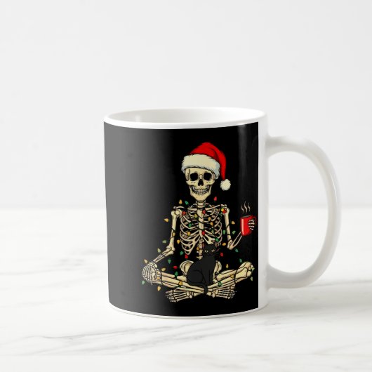 Merry Christmas Xmas Skull Skeleton Funny Matching Koffiemok (Rechts)