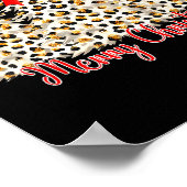 Merry Christmas Xmas Trees Leopard Coquette Bow Ho Poster (Hoek)