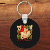 Merry Christmas Xmas Vibes Santa Latch Hook Yarn C Sleutelhanger (Voorkant)