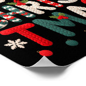Merry Christmas Xmas Yarn Crochet Knitting Quilter Poster (Hoek)