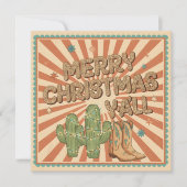 Merry Christmas Y’all Boho Western Card Feestdagenkaart (Voorkant)