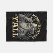 Merry Christmas Y’all Cowboy Western Santa Tee Fleece Deken (Voorkant (Horizontaal))