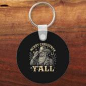 Merry Christmas Y’all Cowboy Western Santa Tee  Sleutelhanger (Voorkant)