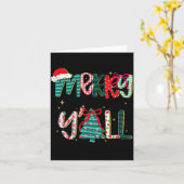 Merry Christmas Y’all Southern Christmas Tree Girl Kaart (Gele Bloem)