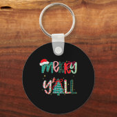 Merry Christmas Y’all Southern Christmas Tree Girl Sleutelhanger (Voorkant)