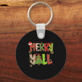 Merry Christmas Y’all Southern Christmas Tree Girl Sleutelhanger (Voorkant)