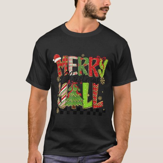 Merry Christmas Y’all Southern Christmas Tree Girl T-shirt (Voorkant)