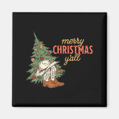 Merry Christmas Y’all Western Cowboy Holiday Men W Magneet (Voorkant)