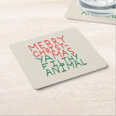 Merry Christmas ya filthy animal typography Kartonnen Onderzetters (Schuin)