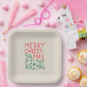 Merry Christmas ya filthy animal typography Papieren Bordje (Feest)