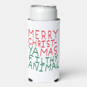 Merry Christmas ya filthy animal typography Seltzer Blikjeskoeler (Seltzer Voorkant)