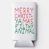 Merry Christmas ya filthy animal typography Seltzer Blikjeskoeler (Achterkant)