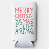 Merry Christmas ya filthy animal typography Seltzer Blikjeskoeler (Voorkant)