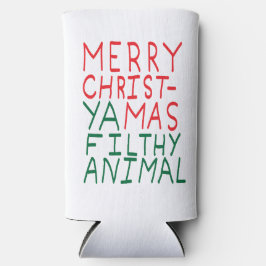 Merry Christmas ya filthy animal typography Seltzer Blikjeskoeler