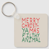 Merry Christmas ya filthy animal typography Sleutelhanger (Voorkant)