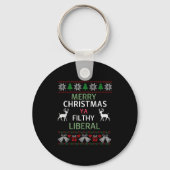 Merry Christmas Ya Filthy Liberals Ugly Christmas  Sleutelhanger (Voorkant)
