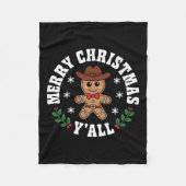 Merry Christmas Yall Gingerbread Cowboy Howdy West Fleece Deken (Voorkant)