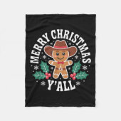 Merry Christmas Yall Gingerbread Cowboy Howdy West Fleece Deken (Voorkant)
