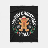 Merry Christmas Yall Gingerbread Cowboy Howdy West Fleece Deken (Voorkant)