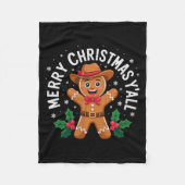 Merry Christmas Yall Gingerbread Cowboy Howdy West Fleece Deken (Voorkant)