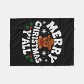 Merry Christmas Yall Gingerbread Cowboy Howdy West Fleece Deken (Voorkant (Horizontaal))