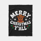 Merry Christmas Yall Gingerbread Cowboy Howdy West Fleece Deken (Voorkant)