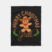 Merry Christmas Yall Gingerbread Cowboy Howdy West Fleece Deken (Voorkant)