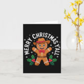 Merry Christmas Yall Gingerbread Cowboy Howdy West Kaart (Gele Bloem)