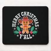 Merry Christmas Yall Gingerbread Cowboy Howdy West Muismat (Voorkant)
