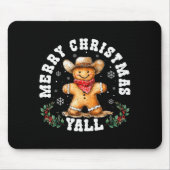 Merry Christmas Yall Gingerbread Cowboy Western Xm Muismat (Voorkant)