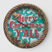 Merry Christmas Y'All Grote Klok (Voorkant)