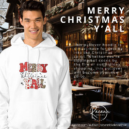 Merry Christmas Y'all Pullover Hooded Sweatshirt