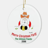 Merry Christmas Ya'll Santa Christmas Ornament (Links)