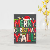 Merry Christmas Y'all Santa Crochet Knitting Quilt Kaart (Gele Bloem)