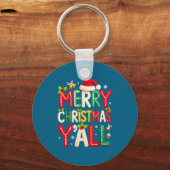 Merry Christmas Y'all Santa Crochet Knitting Quilt Sleutelhanger (Voorkant)