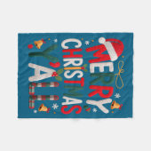 Merry Christmas Y'all Santa Hat Crochet Knitting Q Fleece Deken (Voorkant (Horizontaal))