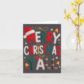 Merry Christmas Y'all Santa Hat Crochet Knitting Q Kaart (Gele Bloem)