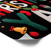 Merry Christmas Y'all Santa Hat Crochet Knitting Q Poster (Hoek)