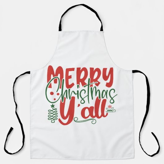 Merry Christmas Y'all Schort (Voorkant)