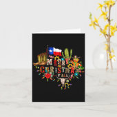 Merry Christmas Y'all Texas Map Santa Hat Mens Wom Kaart (Gele Bloem)