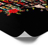 Merry Christmas Y'all Texas Map Santa Hat Mens Wom Poster (Hoek)