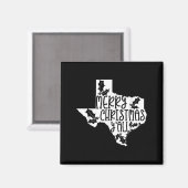 Merry Christmas Yall Texas Mistletoe White Graphic Magneet (Voorkant / Achterkant)