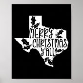Merry Christmas Yall Texas Mistletoe White Graphic Poster (Voorkant)