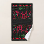 "Merry Christmas Y'all" Ugly Sweater Bad Handdoek (Handdoek)