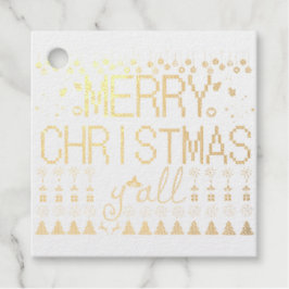 Merry Christmas Y'all Ugly Sweater Bedankjes Labels