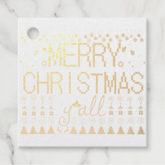 Merry Christmas Y'all Ugly Sweater Bedankjes Labels (Voorkant)