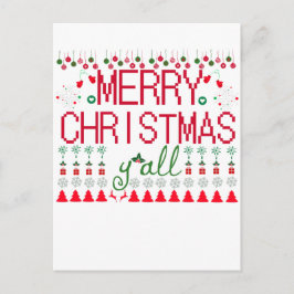 Merry Christmas Y'all Ugly Sweater Briefkaart