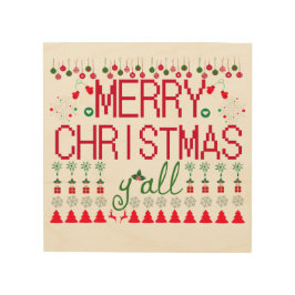 "Merry Christmas Y'all" Ugly Sweater Hout Afdruk