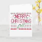 Merry Christmas Y'all Ugly Sweater Kaart (Gele Bloem)