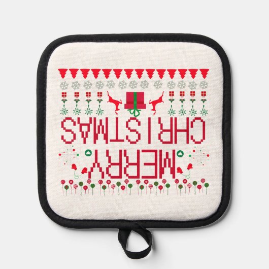 "Merry Christmas Y'all" Ugly Sweater Pannenlap (Voorkant)